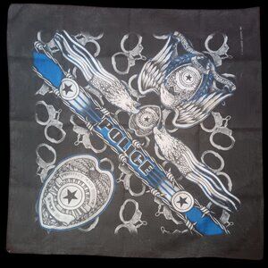 hanky bandana Police Graphic Bandana With Handcuff And 21x20" Badge Design